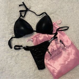 ACB Angel Competition Bikinis Posing Suit - Wet Black